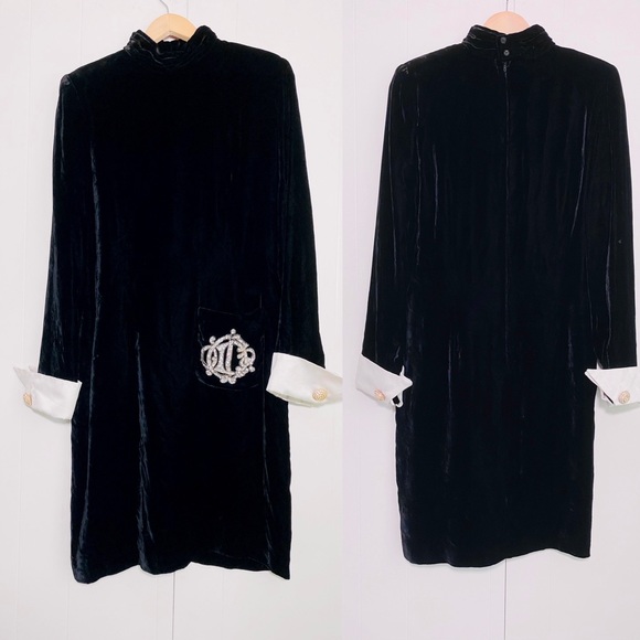 Rare Vintage Christian Dior Velvet Dress - Picture 12 of 14